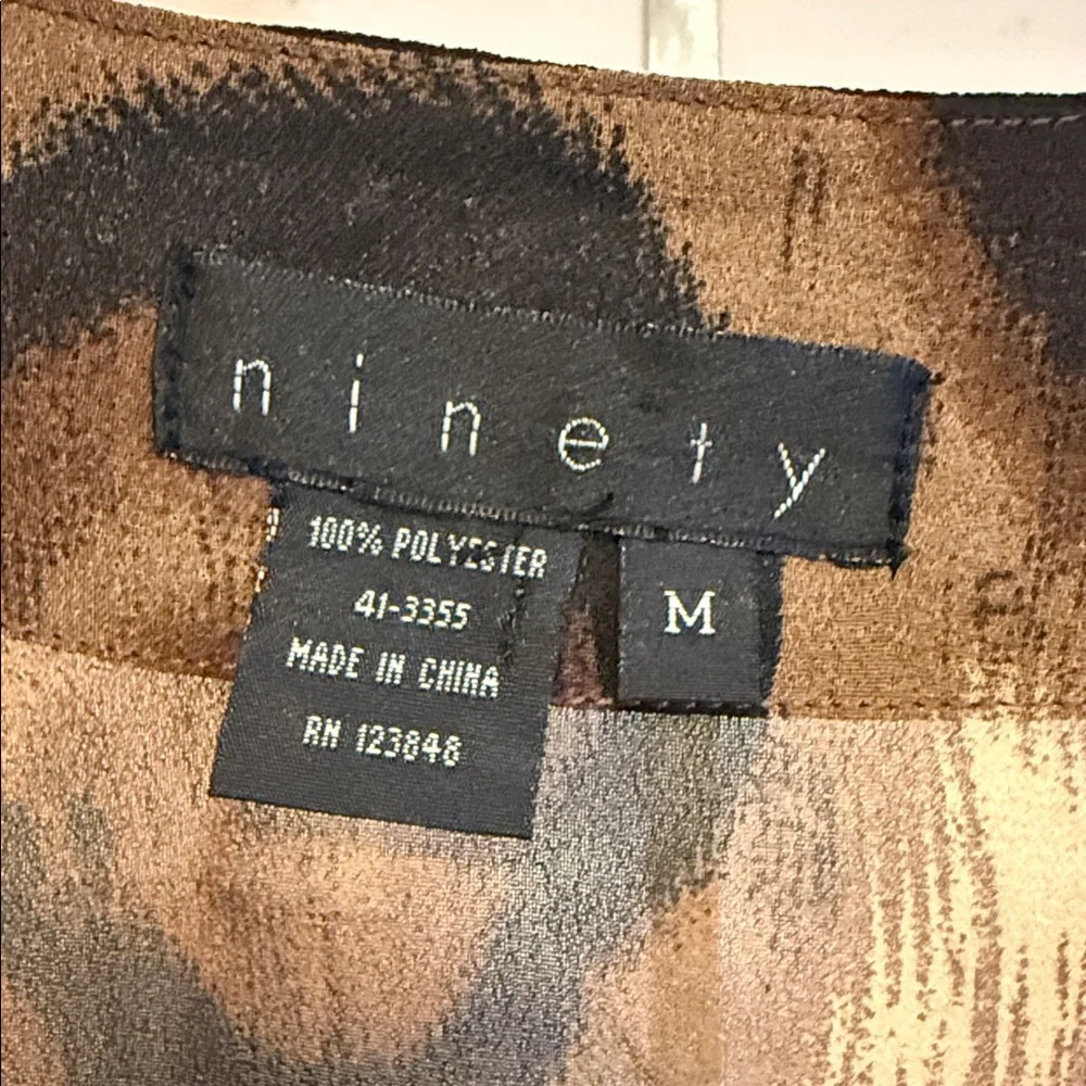 Ninety Brown and Black Leopard-Print Chiffon Blouse - Picture 3 of 5